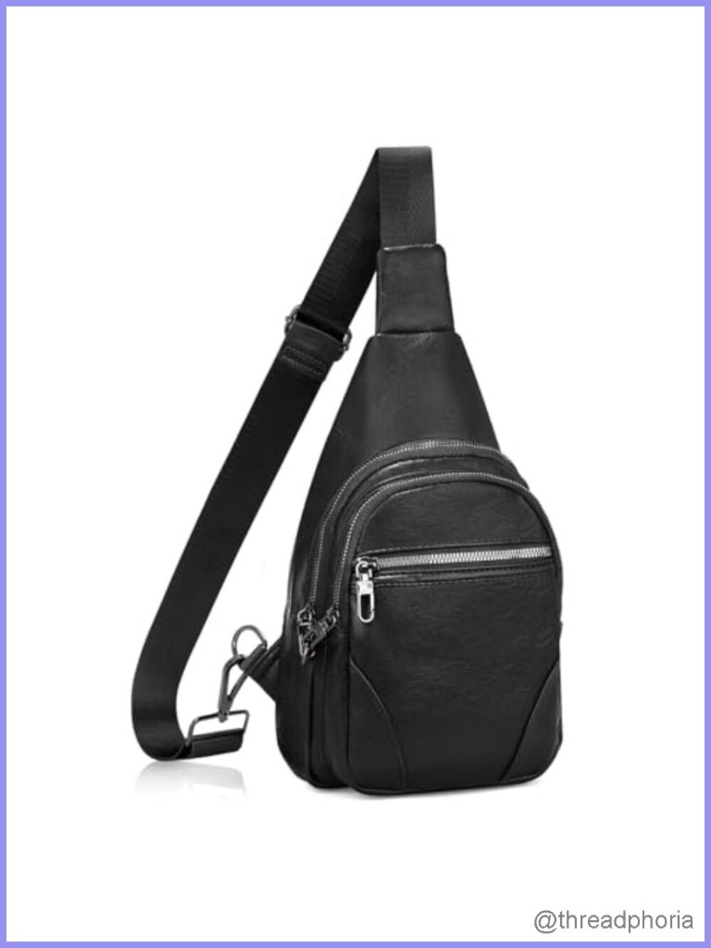 Anti Theft Crossbody Sling Bag Travel PU Leather Adjustable Strap